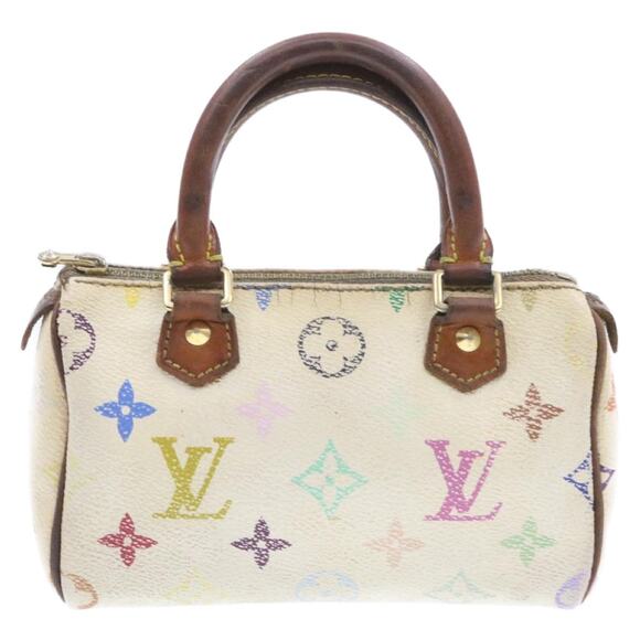 LOUIS VUITTON Monogram Multicolor Mini Speedy Hand Bag White M92645 - Picture 2 of 16